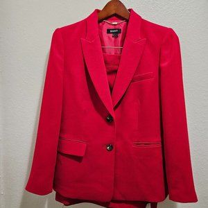 DKNY Skirt Suit set - single breasted blazer with pockets & high waisted skirt
